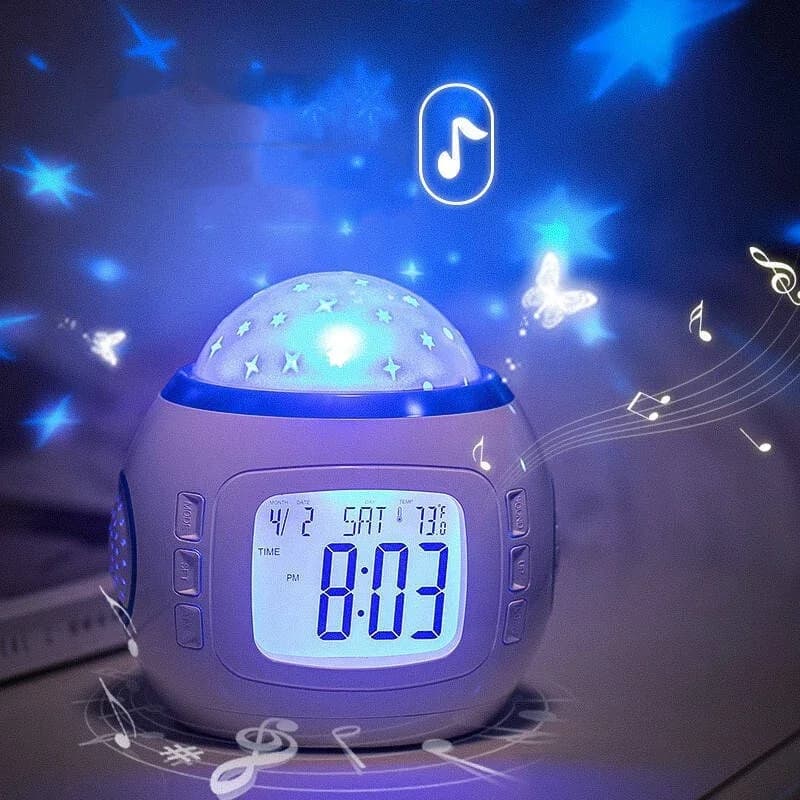 Sveglia digitale Proiettore LED Termometro temperatura Ora da scrivania Visualizzazione data Calendario proiezione Orologio da tavolo con luce notturna
