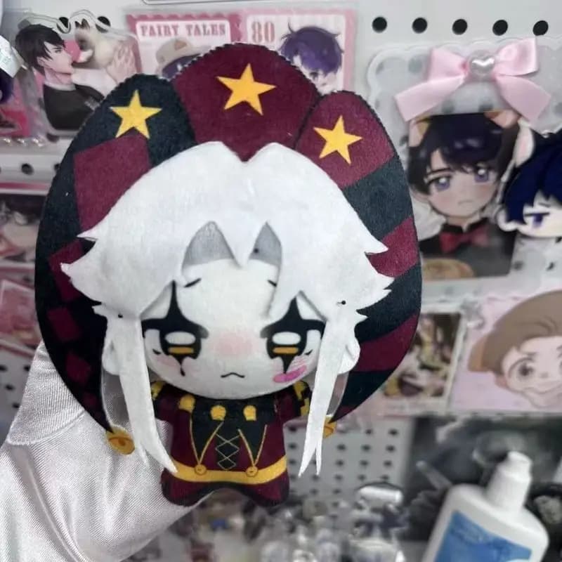 Cotton Doll Freak Circus Pierrot 10cm Mini Plush Stuffed Toy Backpack Pendant Home Decoration Collectible Gift For Anime Fans