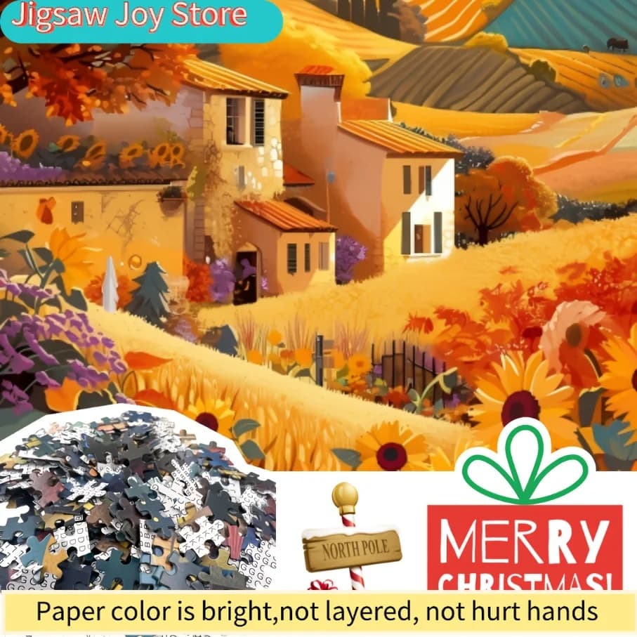 Puzzle di Girasoli Serie Autunnale, Puzzle di Carta, Halloween, Ringraziamento, Natale, Capodanno, Regalo per Amici
