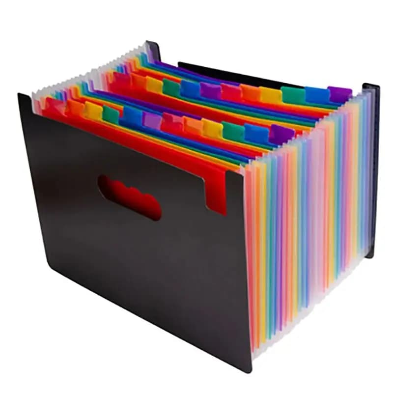 Cartella di File espandibile a fisarmonica arcobaleno a 24 strati classificazione carta di prova documento riprendi forniture per ufficio borsa Organizer per File A4