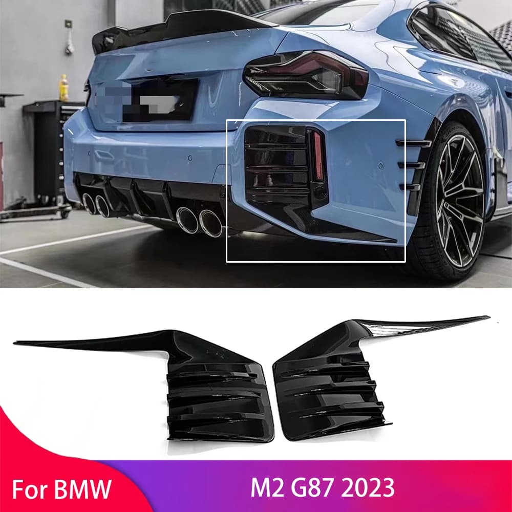 Per BMW M2 G87 2023 2 pezzi paraurti posteriore angolo laterale diffusore copertura Trim Spoiler laterale posteriore aspetto accessori
