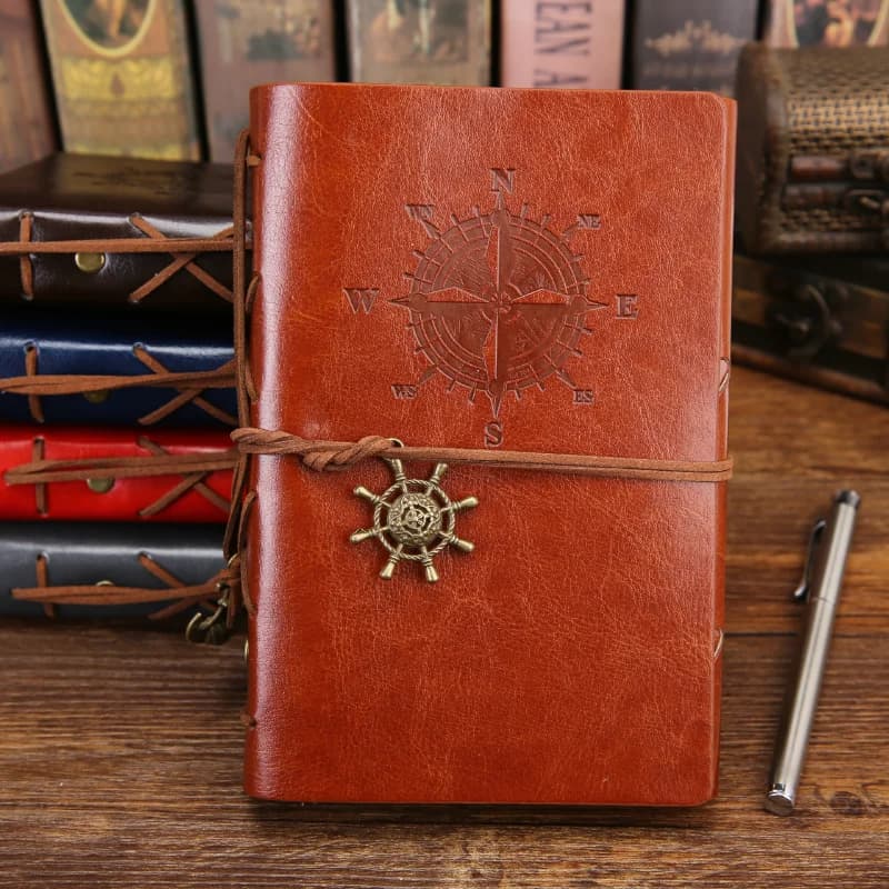 Retro Leather Journal Soft Cover Sticker Book Binder 13.5x9cm Replaceable Kraft Paper Inner Korean Stationery Agenda Binder