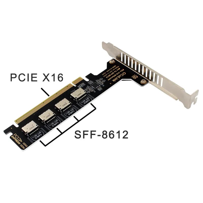 Scheda di Biforcazione PCI-Express a SFF-8612, Scheda di Biforcazione Split PCI Express GEN4 64Gb per SSD U.2, Dock per Scheda Grafica Esterna EGPU