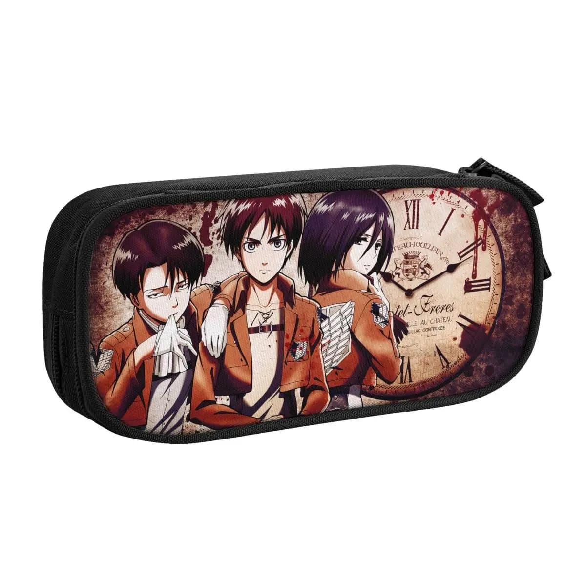 Levi Eren Astucci per matite anime Attack on Titan Astuccio per matite Penna Borsa grande per riporre Materiale scolastico Cancelleria cosmetica