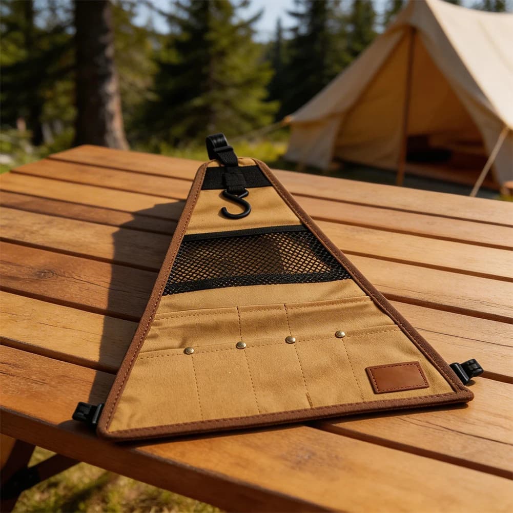 Per il campeggio, per barbecue, picnic, borsa per stoviglie, picnic in spiaggia, design leggero, rivetti in rame rinforzati, cuciture robuste