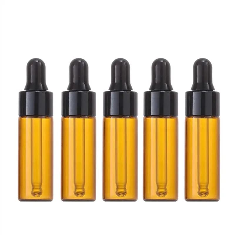 10 bottiglie di vetro con contagocce ambrato da 5 ml, graziose bottiglie di olio essenziale con contagocce per profumo