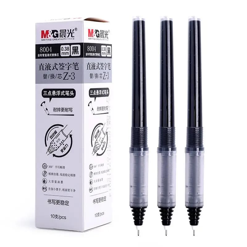 M&G 10 PZ Ricarica per penna firma tipo liquido dritto 0,38 mm Nero Rosso Ricarica inchiostro ad asciugatura rapida Lunghezza 118 mm Cancelleria per studio