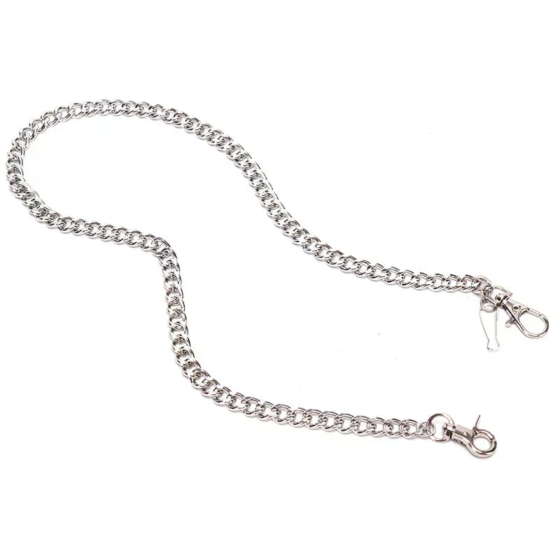 Portachiavi lungo 60 cm con catena per pantaloni jeans, portachiavi, clip per cintura e portafoglio, accessorio moda per uomo e donna.