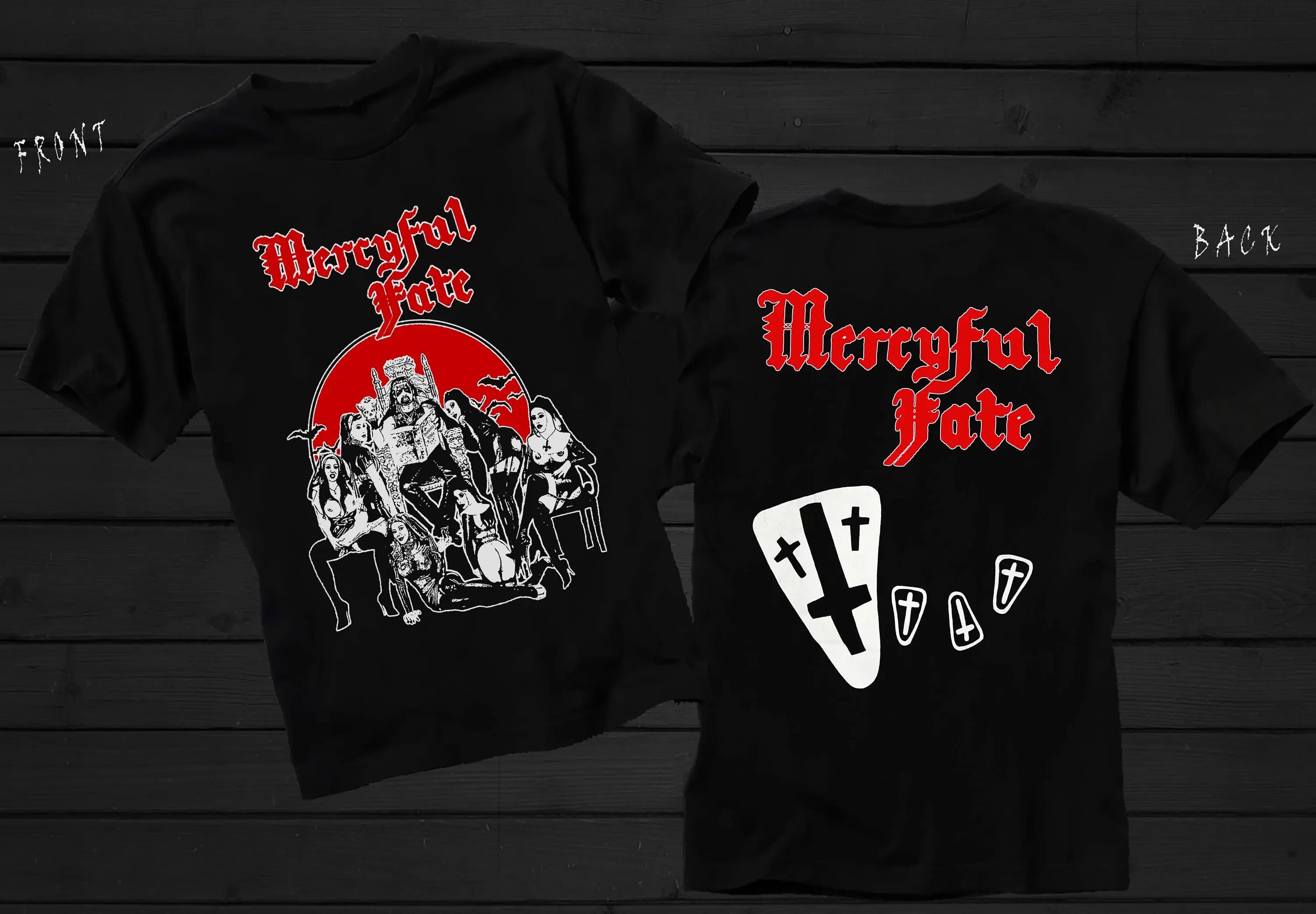 Nuova maglietta stampata D T G Mercyful Fate Black Funeral Taglia S M L Xl 2 3 4 5 6 7Xl