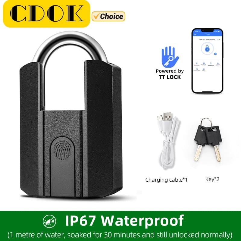 IP67 TTLock Bluetooth APP lucchetto intelligente blocco impronte digitali mini borsa senza chiave con serratura elettronica Aleax Google Home
