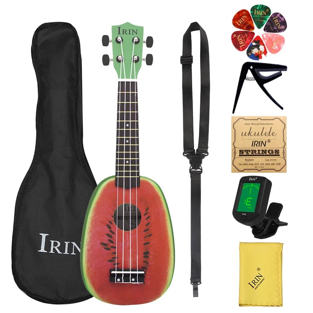 IRIN 21 pollici Ukulele anguria frutta chitarra hawaiana strumento musicale 4 corde tiglio Ukulele Soprano chitarra Gig Bag regalo