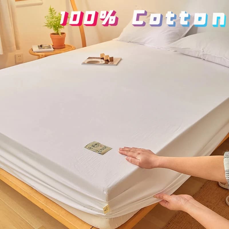 Lenzuolo con angoli in cotone 100% con fasce elastiche Coprimaterassi regolabili antiscivolo per letto singolo matrimoniale King Queen, 150/180/200 cm