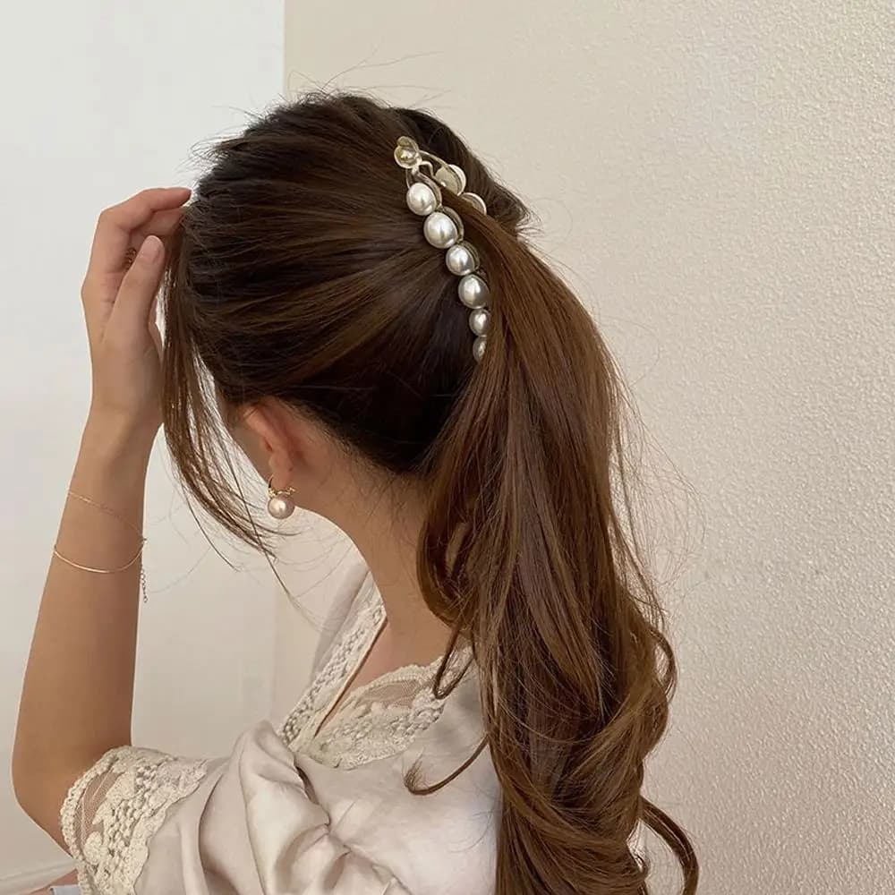 Accessori per capelli: Fermagli, fermagli a pinza geometrici in plastica da donna, fermagli a perla, fermagli a granchio, fermagli a banana