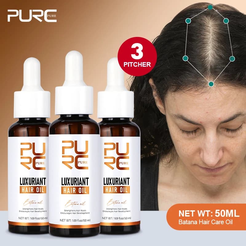 PURC Batana Oil for hair growth Rosemary oil Biotin Stimulates hair regrowth Addensing Treatment for hair loss Essential oil Hair care