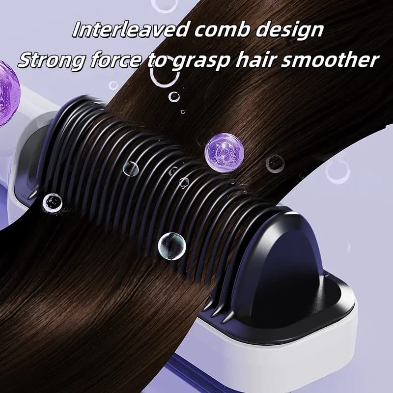 Pettine per styling multifunzionale per capelli lisci ricci e morbidi Controllo della temperatura Riscaldamento rapido Piastra per capelli e bigodino anche