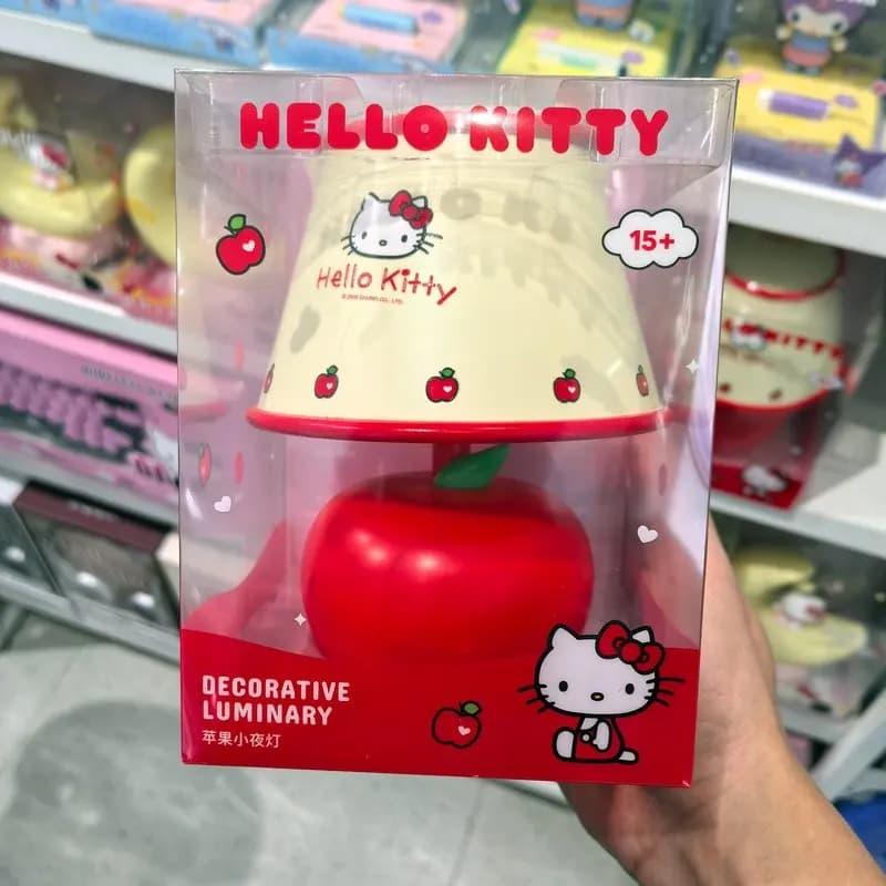 Mini night light Hello Kitty Apple, nice decorative cartoon-shaped lamp for bedside table, decorative gifts for the atmosphere of the bedroom of girls/children