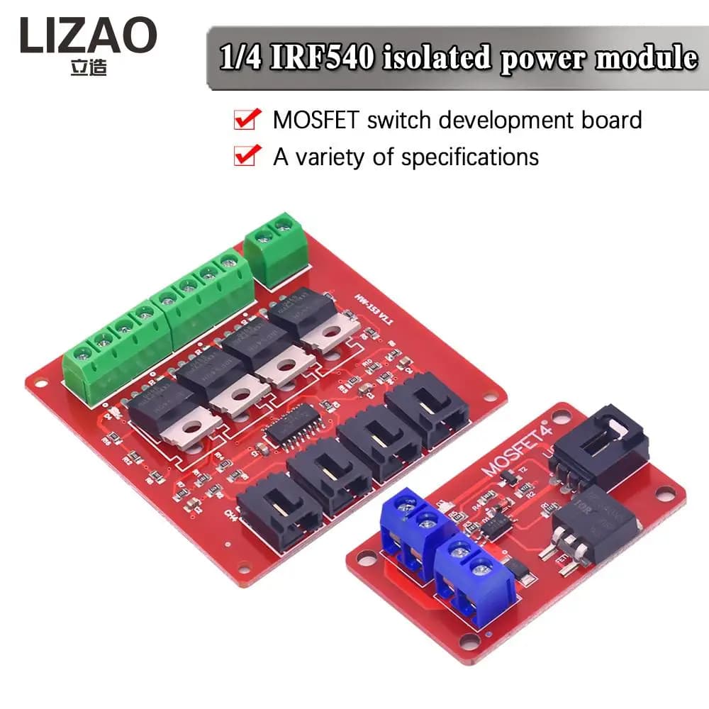 LIZAO 4-channel MOSFET button IRF540 V4.0 + MOSFET switch module for Arduino isolated power module