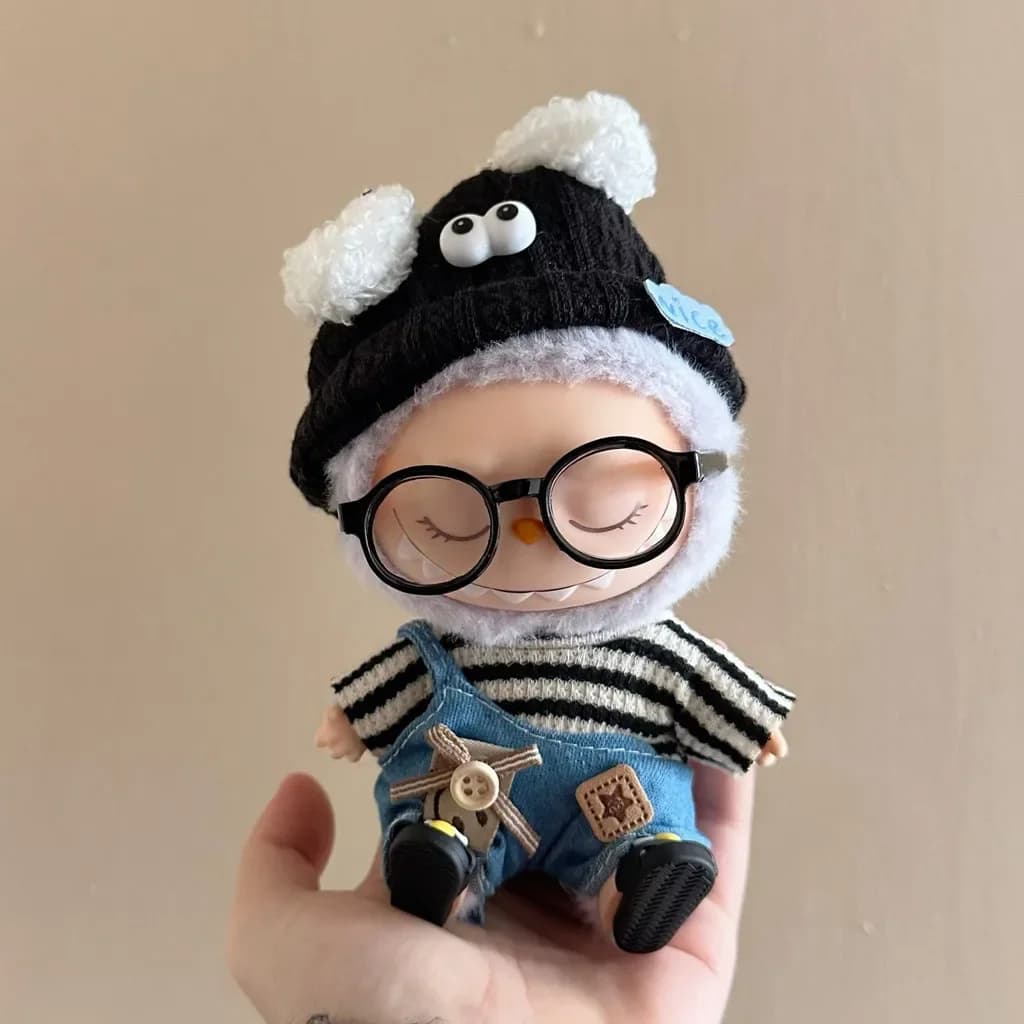 17 centimetri Carino Mini Peluche Vestiti della Bambola Vestito Accessori Per La Corea Kpop Eso Labubu Idol Bambole Maglione Con Cappuccio Abbigliamento FAI DA TE Regalo Del Capretto