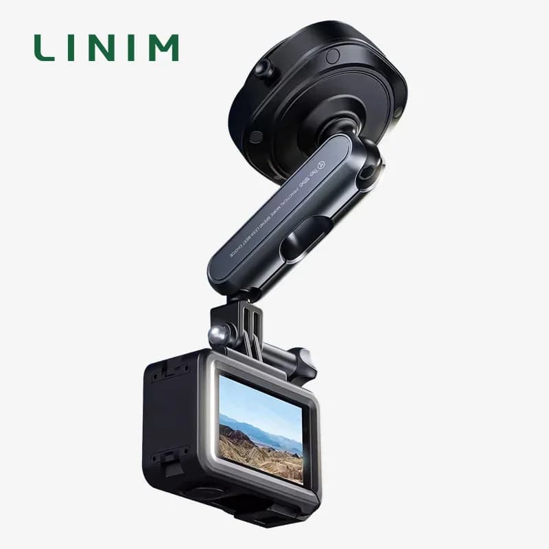 LINIM DJ-1 Electric Vacuum Adsorption Car Action Camera Holder Aluminum Alloy Car Mount for DJI Action 5 GoPro13/12 Insta360 Ace