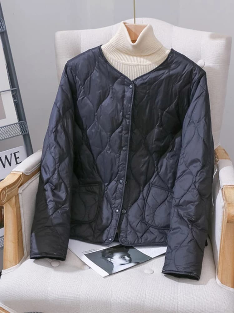 2023 autunno inverno nuova fodera addensata giacca imbottita in cotone donna parka corto capispalla attillato caldo piumino femminile Top