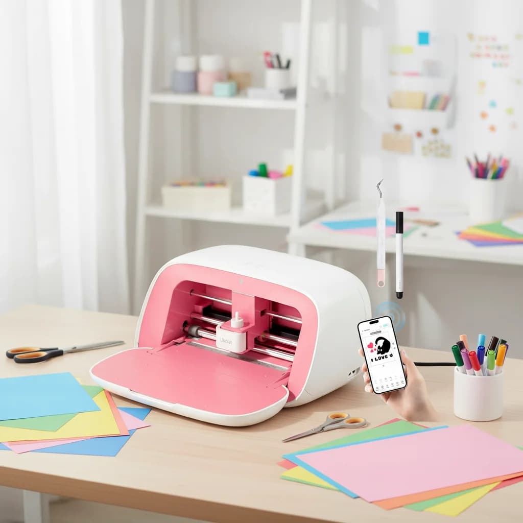 Macchina da taglio vinile plotter grafico Likcut S501, ideale per il taglio di vinile termotrasferibile fai-da-te per piccole imprese e uso domestico/artigianale.