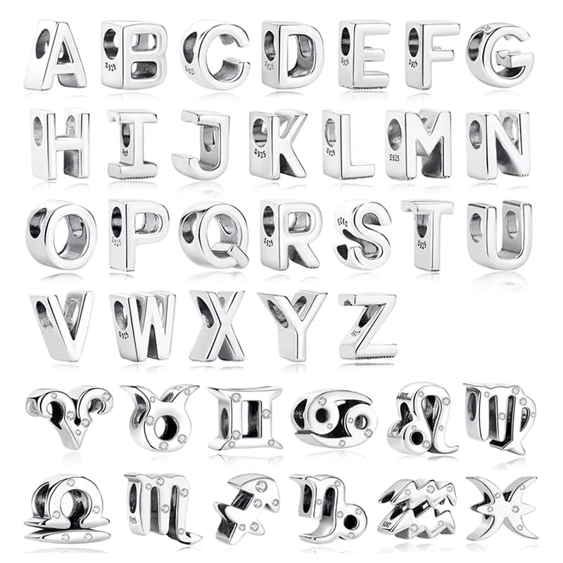 925 sterling silver charms originale 12 zodiaco Ariete Leone perline di cristallo misura marca bracciali collane gioielli regalo per le donne