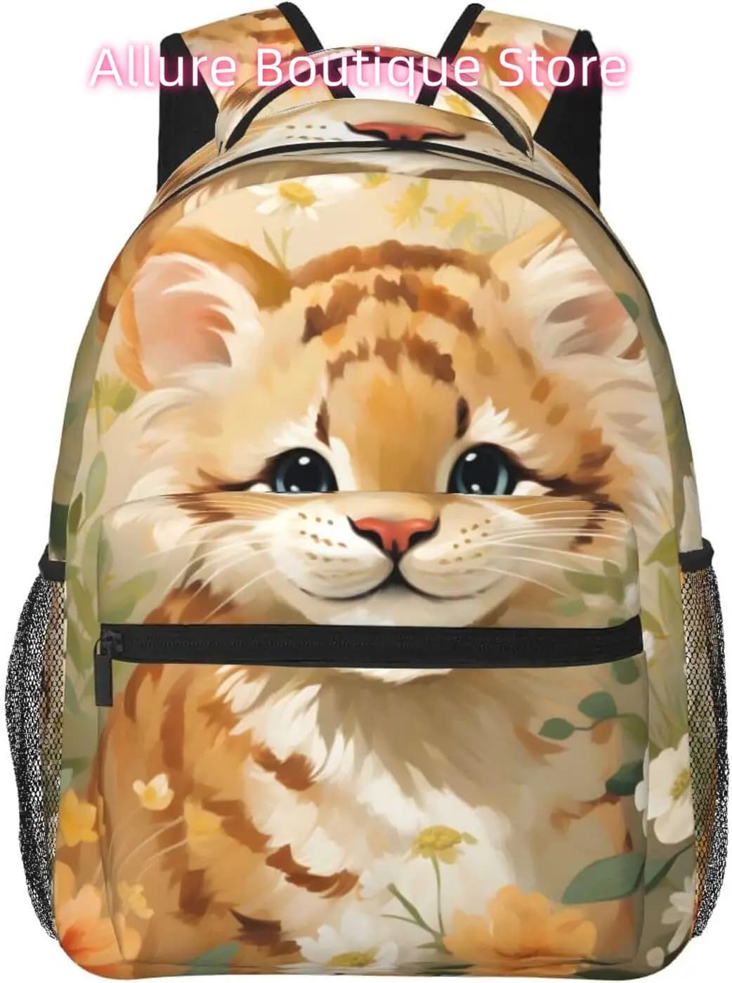borsa per laptop per il rientro a scuola Zaino per laptop leggero con tigre floreale carino Zaino casual da viaggio multiuso leggero unisex Co