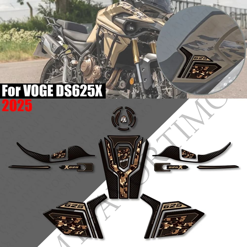For VOGE DS625X 2025 Adventure Motorcycle Handguard Fairing Fender Fuel Tank Pad Sticker Moto Epoxy resin Decals VOGEDS625X Adv