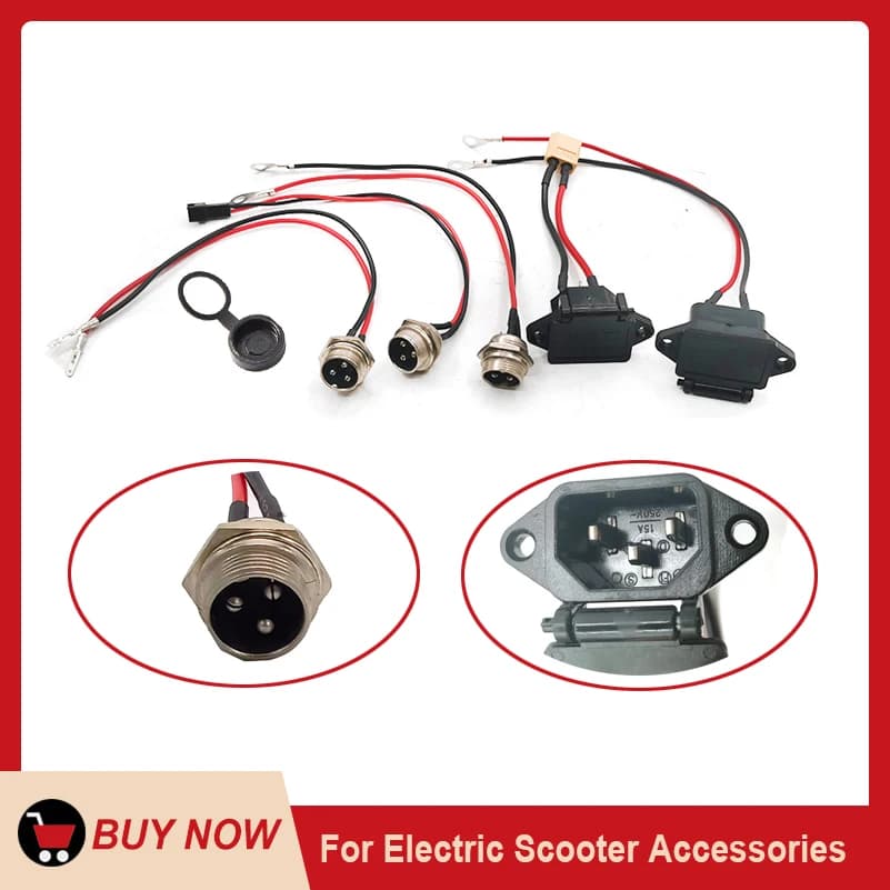 Fast Delivery Charging Port Charger Docking Interface Three-core Power Connector for Citycoco Scooter Replacement Accessories