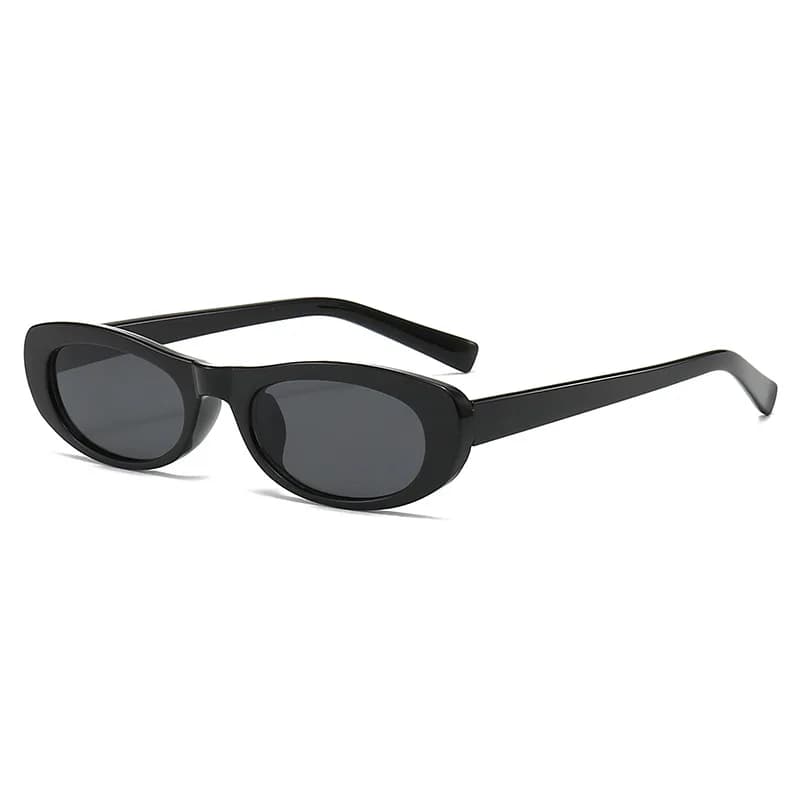 Occhiali da Sole Cat Eye alla Moda per Donne, Nuovo Marchio di Lusso, Montatura Ovale Piccola Nera, Occhiali da Sole Trendy Rettangolari con Protezione UV400