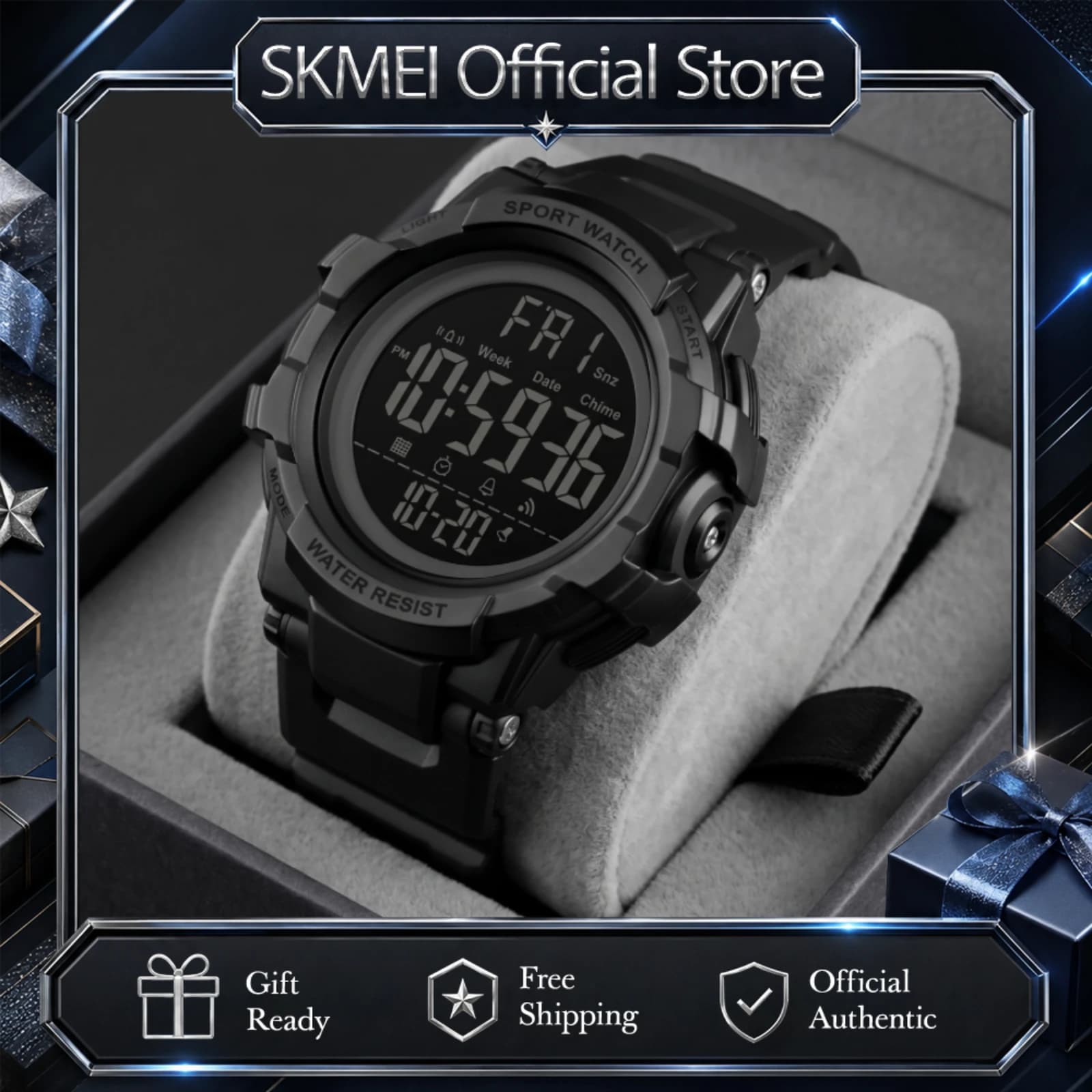 SKMEI 1568 Sport Men's Watches 2 Time Waterproof Digital Men Wristwatch Luminous Chrono Count Down Alarm Hour Clock Montre Homme
