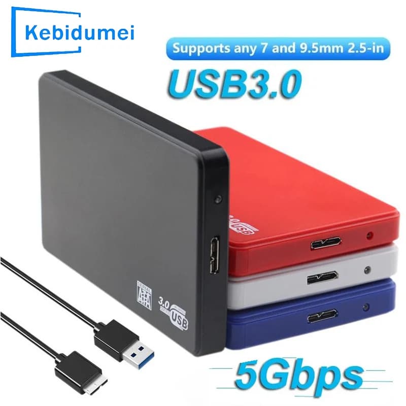 Box esterno per HDD/SSD da 2.5 pollici SATA a USB 3.0 con cavo USB 3.0 in ABS per PC e laptop