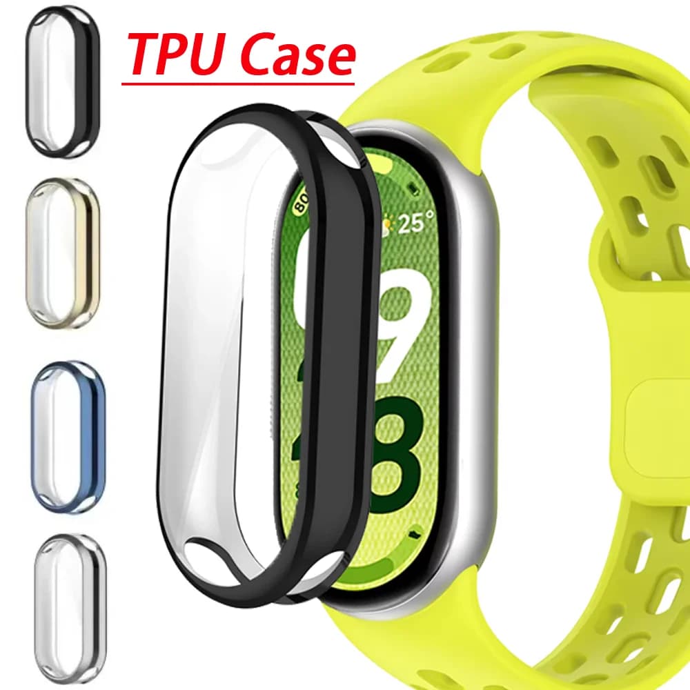 Custodia in morbido silicone TPU per Xiaomi Mi Band 10, protezione schermo e cornice paraurti per Smartwatch Xiaomi Mi Band 9, cover protettiva per Xiaomi Mi Band 8