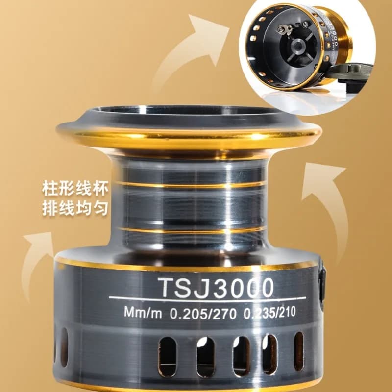 Metal Spinning Fishing Reel 1000-7000 Series 5.2:1 Gear Ratio Lightweight Stable For Sea Long Casting Lure Anchor Fishing Outdoo