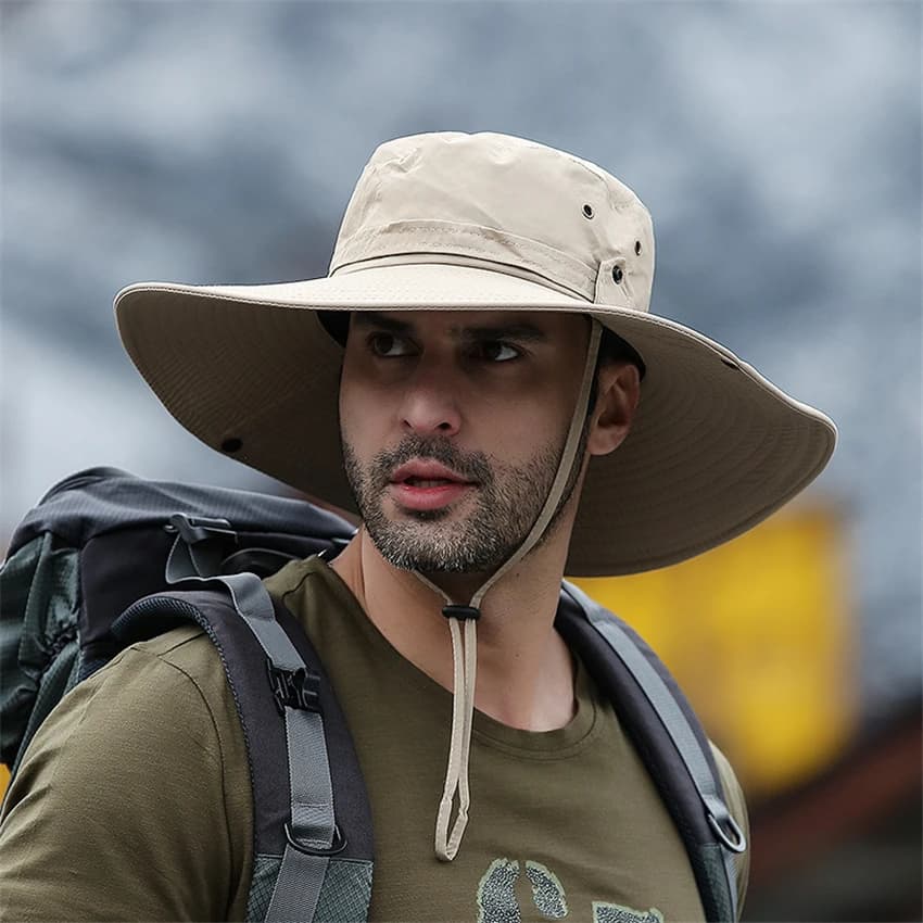 Fashion Summer Bucket Hat Cowboy Men Outdoor Fishing Hiking Beach Hats Mesh Breathable Anti UV Sun Cap Large Wide Brim