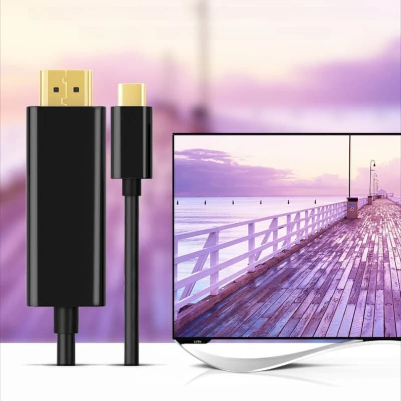 Cavo Convertitore USB-C a HDMI Compatibile 1.8M, Cavo Video per Laptop e Telefono, Convertitore per iPhone 15 16 17, MacBook Pro Air