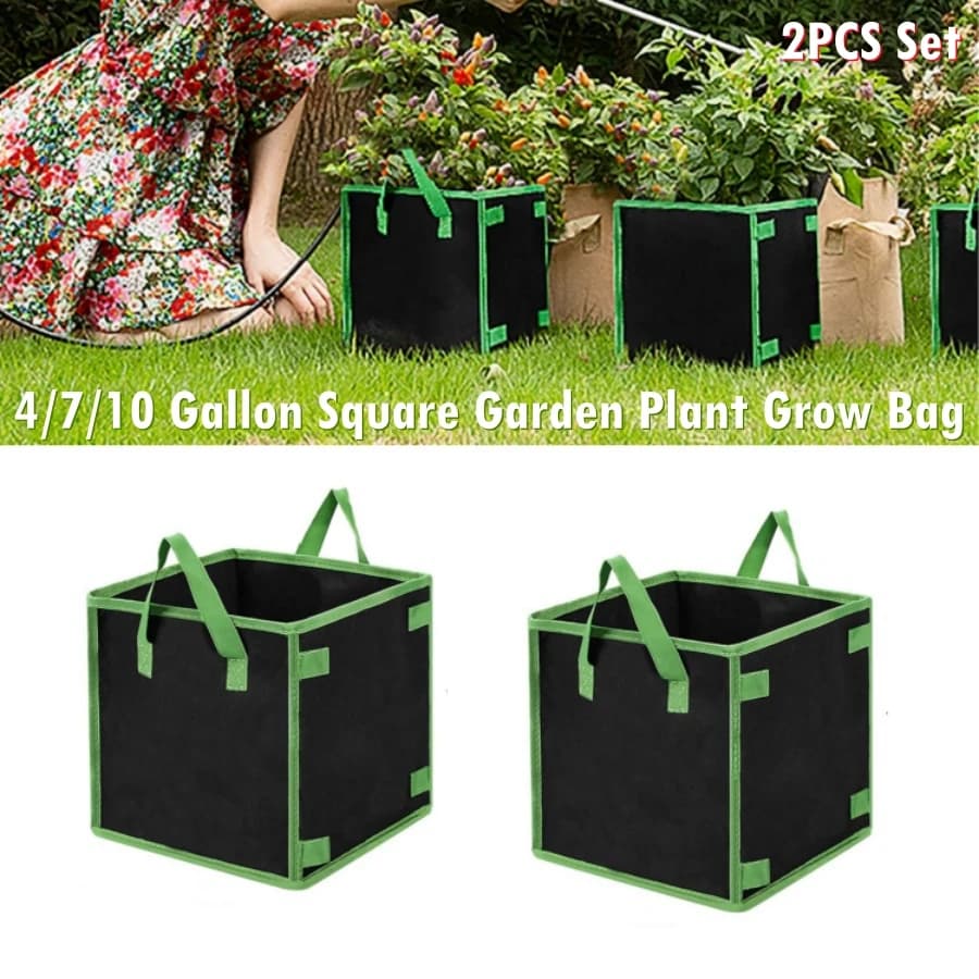 4/7/10 Galloni 2PCS Piazza Giardino Pianta Grow Bag Feltro Patate Verdura Fioriera Vaso Non tessuto Eco-Friendly Sacchetti di Coltivazione