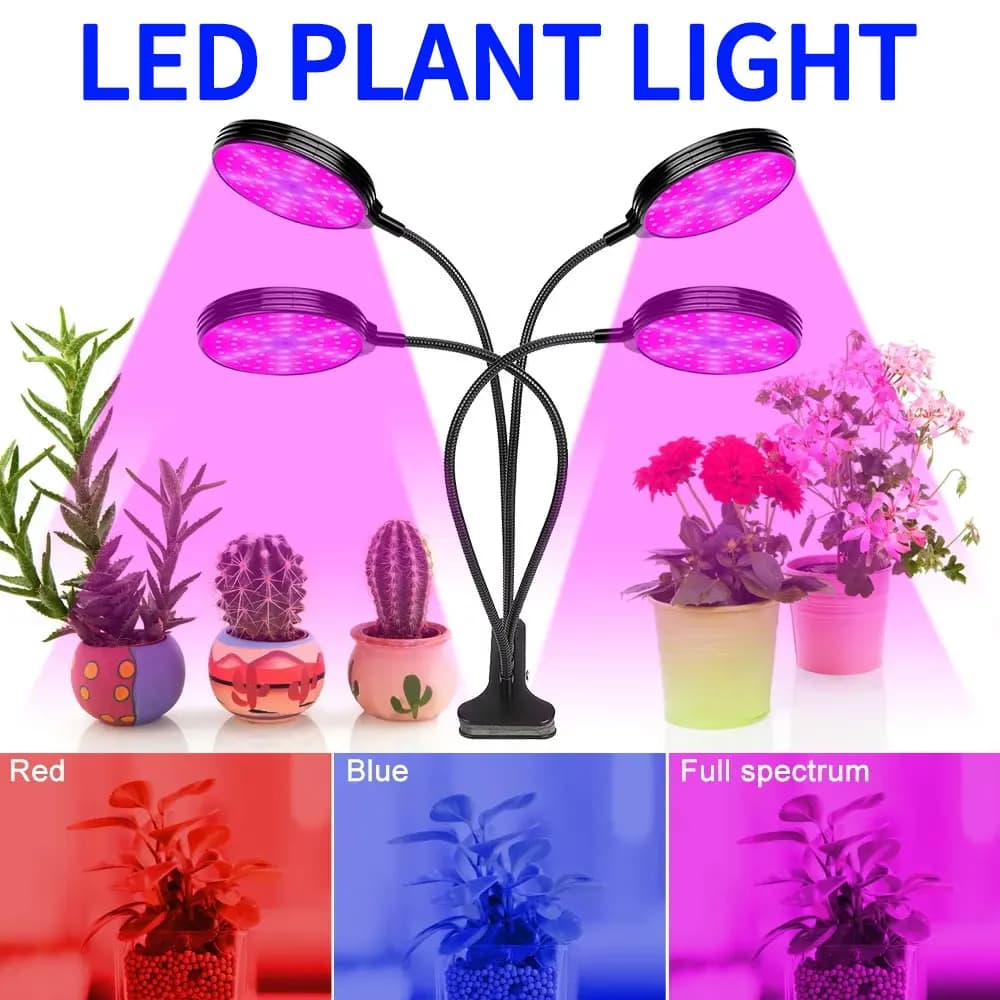 LED Plant Grow Lamp Complete Spectrum Indoor Flower Seeds Hydroponic Cultivation Lamp for Growth Box Timing Function Waterproof attenuation