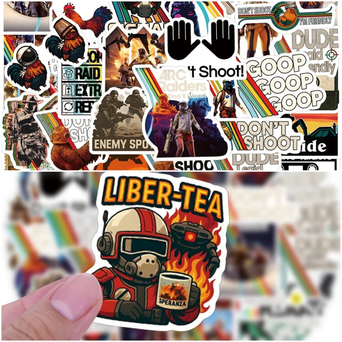 55Pcs Arc Raiders Stickers Game Waterproof Sticker DIY Decals Laptop Suitcase Phone Skateboard Sticker