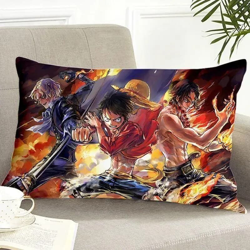 Cuscino Rettangolare One Piece Luffy Zoro Chopper, Cuscino Decorativo per Divano, Dormitorio, Seduta, Anime, Manga, Cartone Animato, in Velluto e Peluche