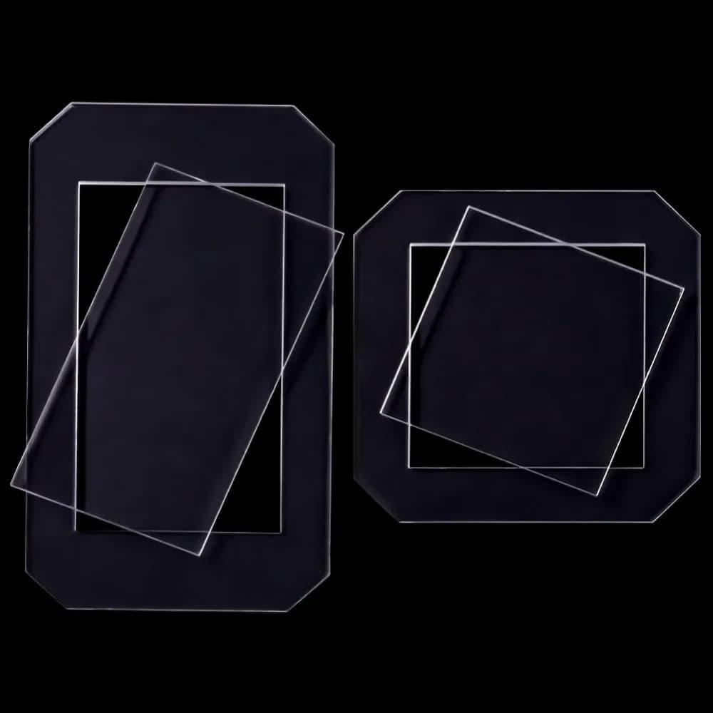 2 set modello per quilting modello per cucito in acrilico trasparente rettangolo da 5,39x2,87 pollici e kit per la creazione di righelli per quilting quadrati da 2,87 pollici