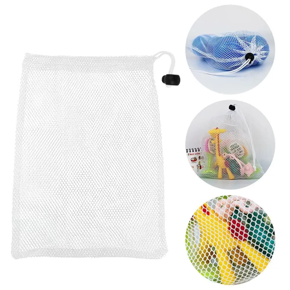Durable Home Nylon Mesh Drawstring Bag Storage Bag Laundry Bag Stuff Sack