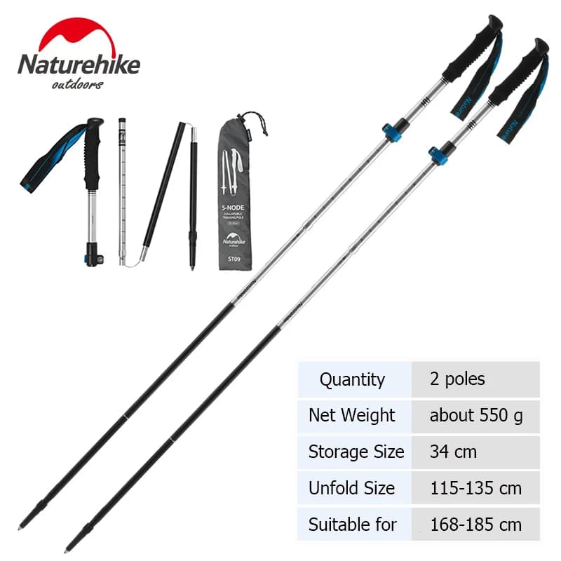 Naturehike outdoor walking stick ST09 foldable ultralight foldable hiking stick camping Bludgeon