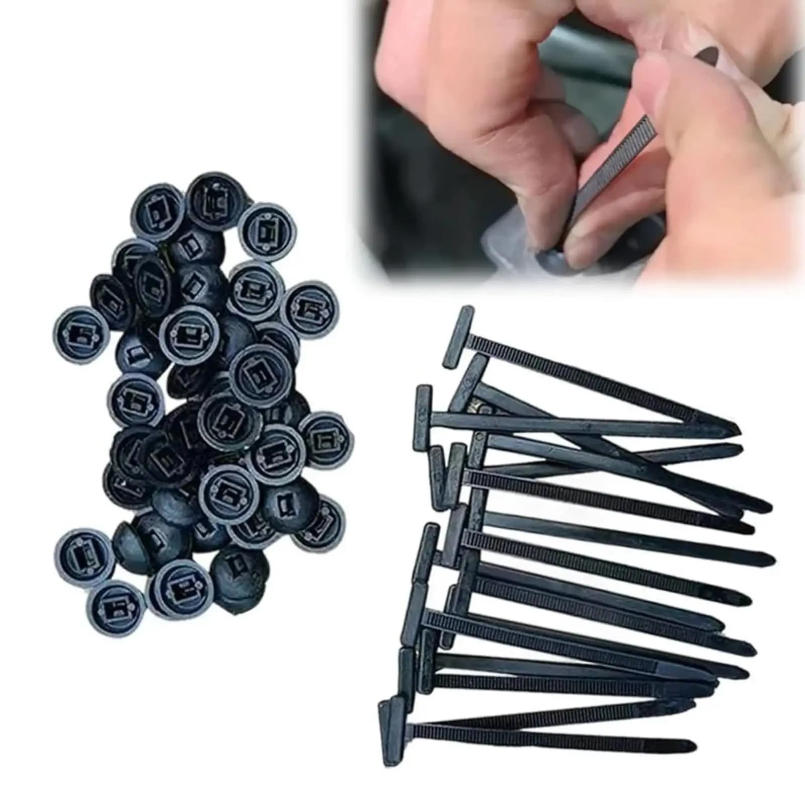 Fibbia universale per fascette per cavi in nylon, fascette per cavi resistenti per la riparazione quotidiana dell'auto, fissaggio universale per parafango, fermo per paraurti