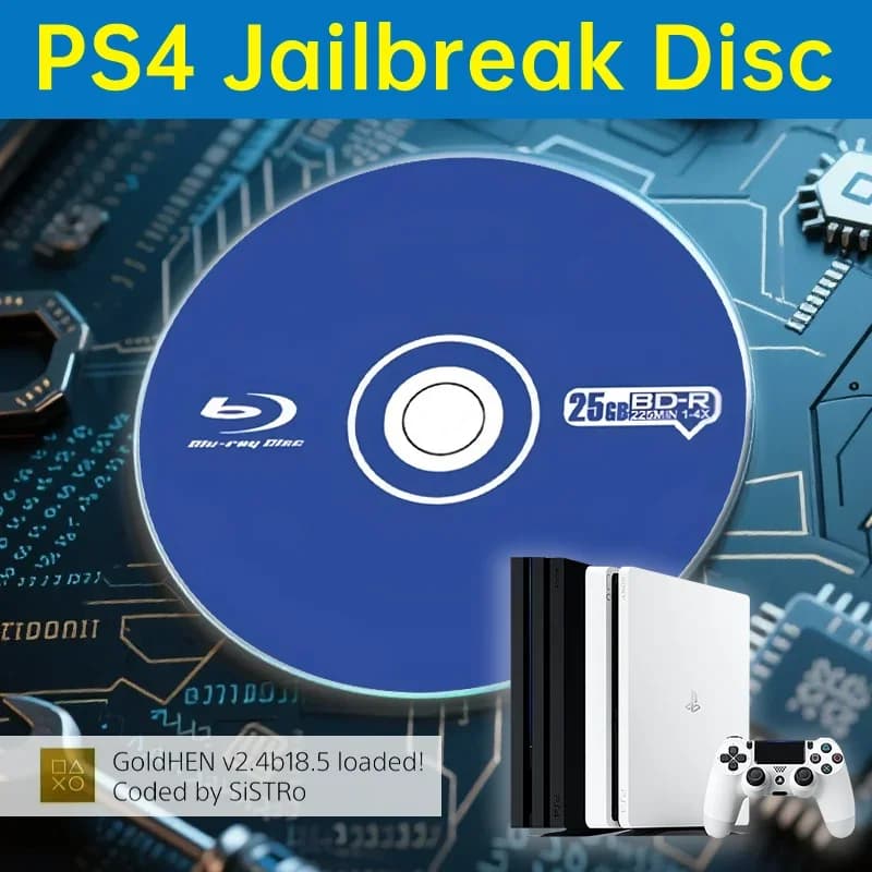 Disco BD-JB per Firmware 9.0-12.52, Avvio con un Clic, Nessun PC Necessario, Disco All-in-One per Jailbreak, Riproduzione di Giochi di Backup e Homebrew per PS4