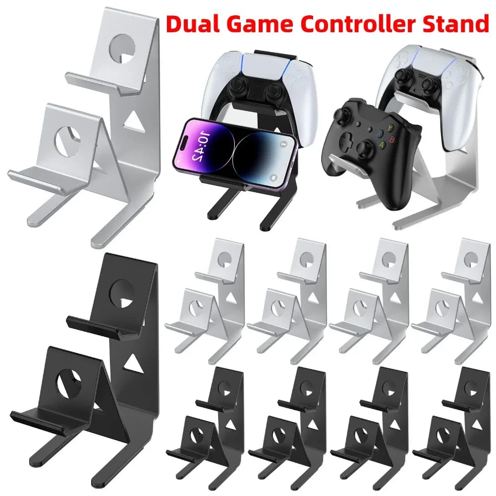Supporto per Controller Salvaspazio da Scrivania, Stand per Gamepad per Switch/PS5/PS4/Xbox, Accessori per Videogiochi