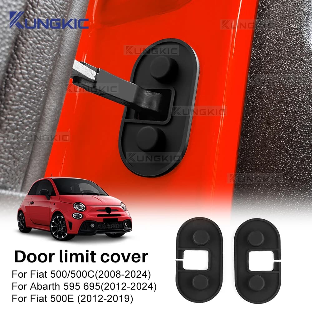 2 pezzi per Abarth 595 695(2012-2024) Fiat 500/500C(2008-2024) Fiat 500E(2012-2019) serratura porta fibbia in silicone limitazione tappo custodia