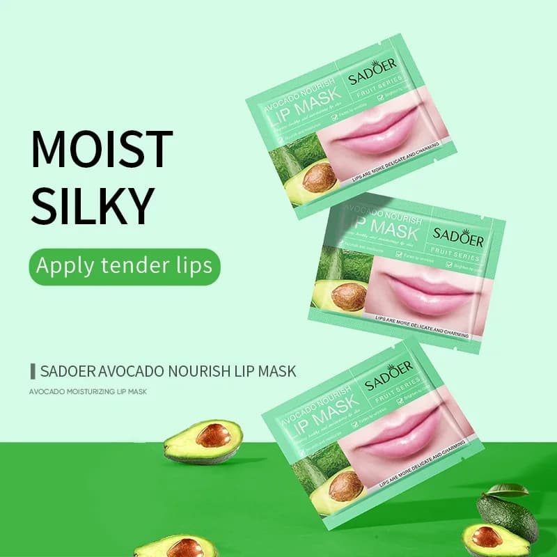 Maschera Labbra Bicolore Idratante e Nutriente all'Avocado per Uomini e Donne, Maschera Labbra Profondamente Idratante per il Contorno delle Labbra