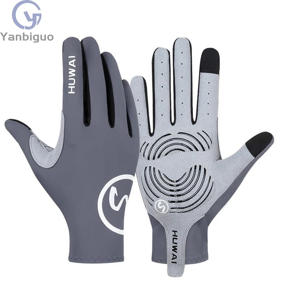 Full-tip cycling gloves for MTB and road bike, man and woman, breathable anti-slip driving gloves in slim viscose spring summer