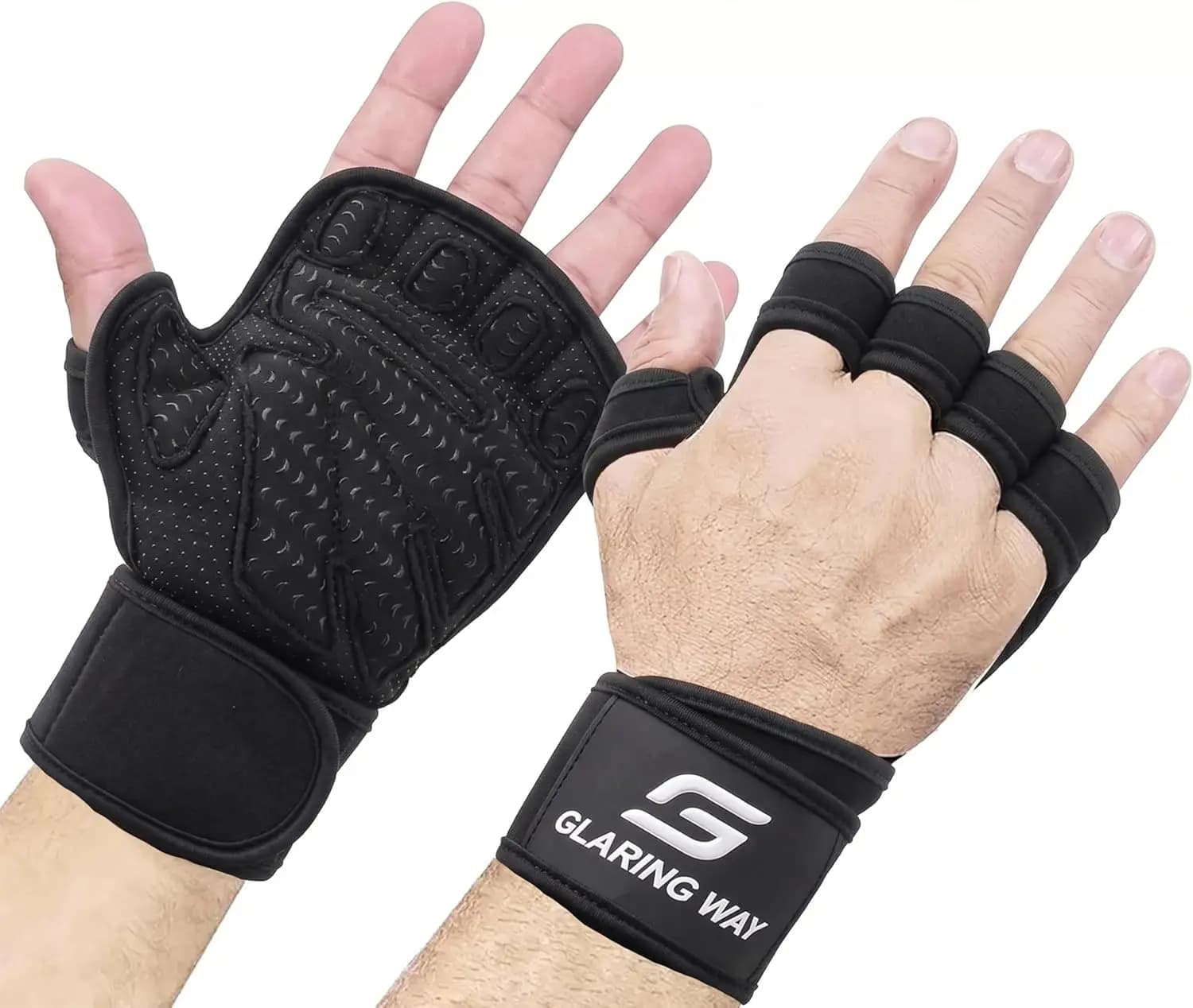 Guanti Imbottiti in Neoprene per Sollevamento Pesi - Guanti da Palestra Ventilati con Protezione Completa del Palmo e Supporto per il Polso
